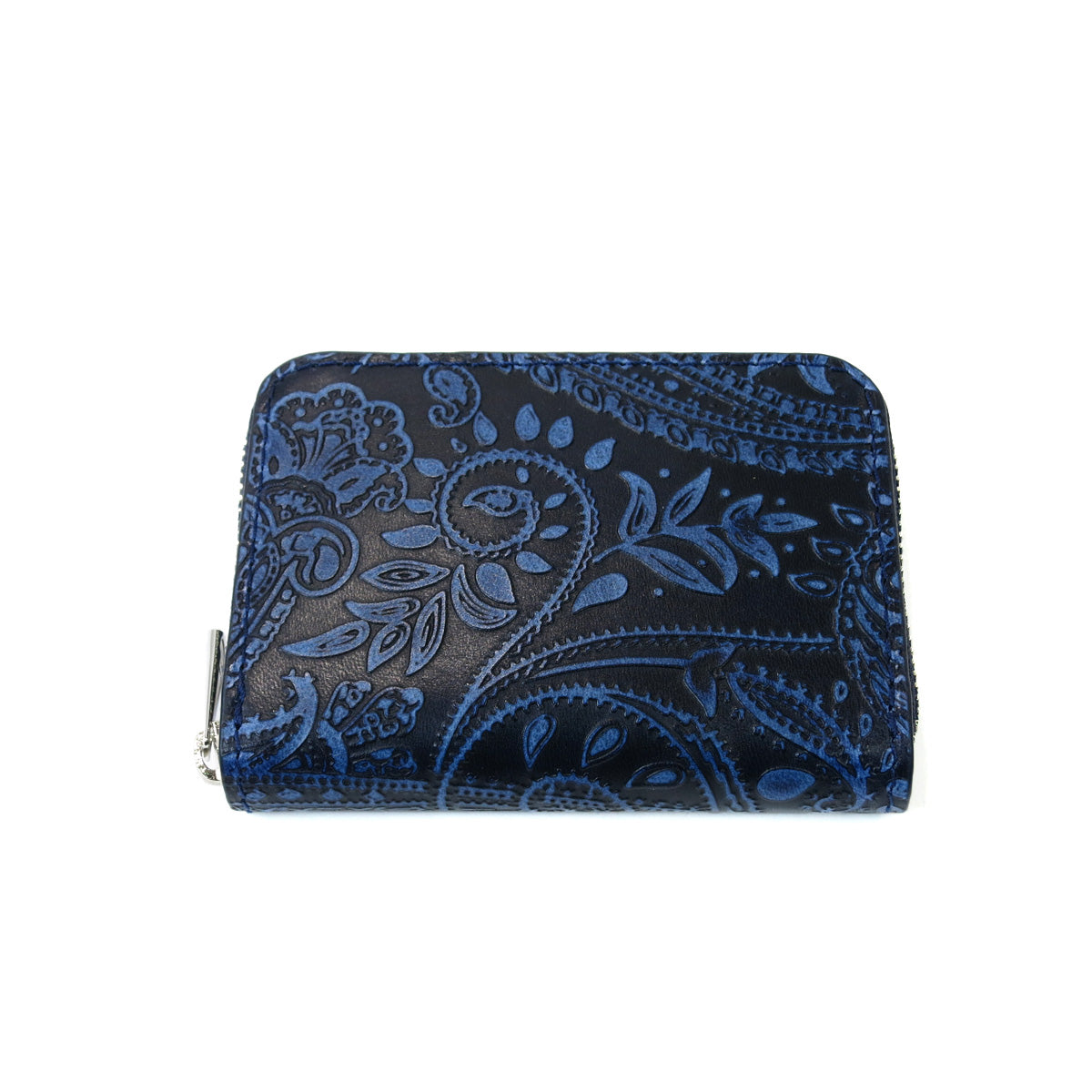 藍染め×ペイズリー ラウンドファスナー 小銭入れ ZYS199