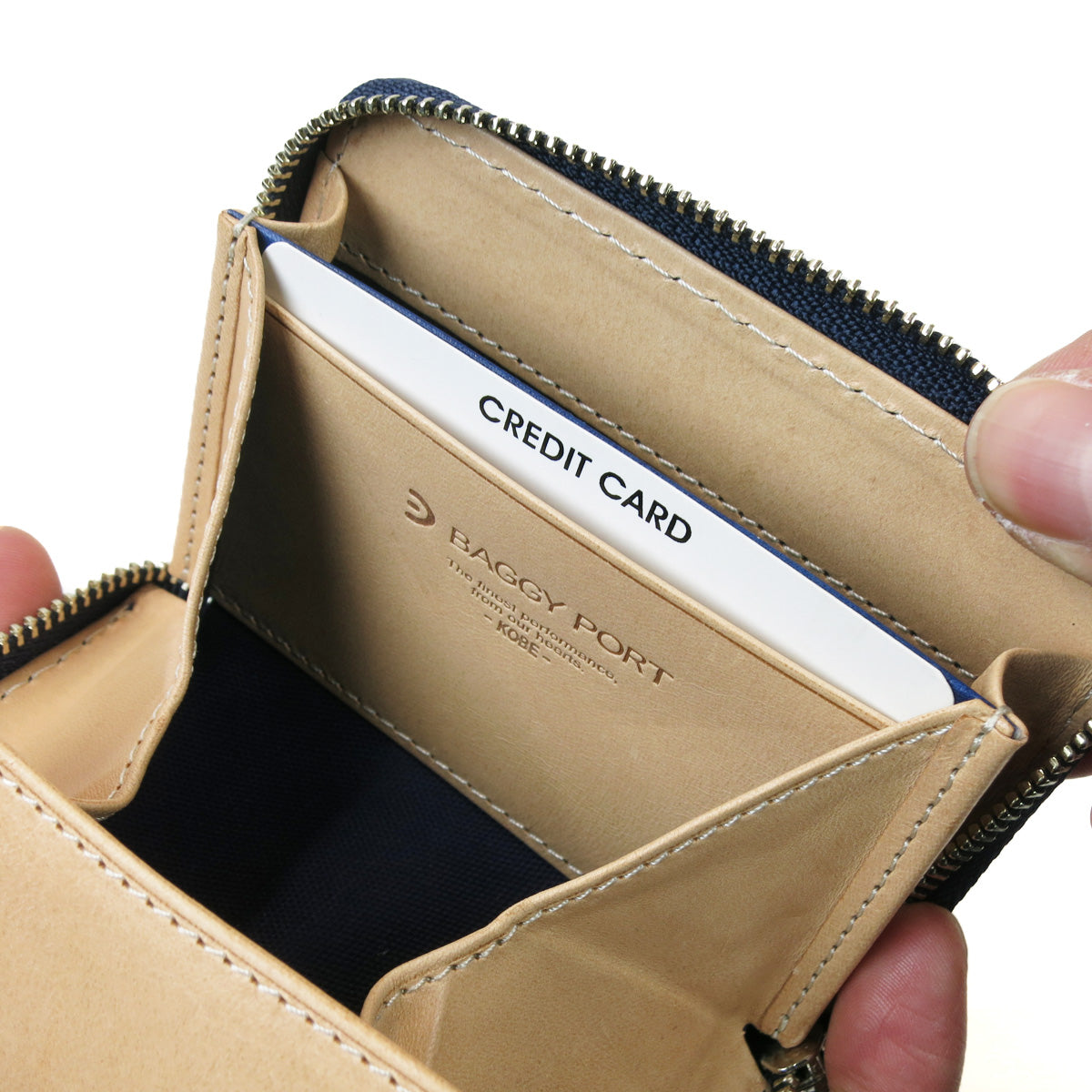 藍染め×ペイズリー ラウンドファスナー 小銭入れ ZYS199