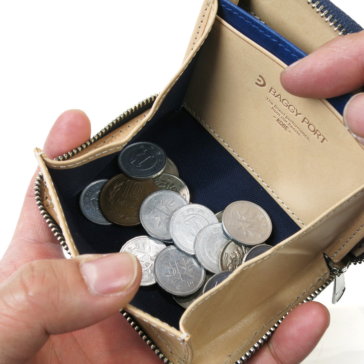 藍染め×ペイズリー ラウンドファスナー 小銭入れ ZYS199