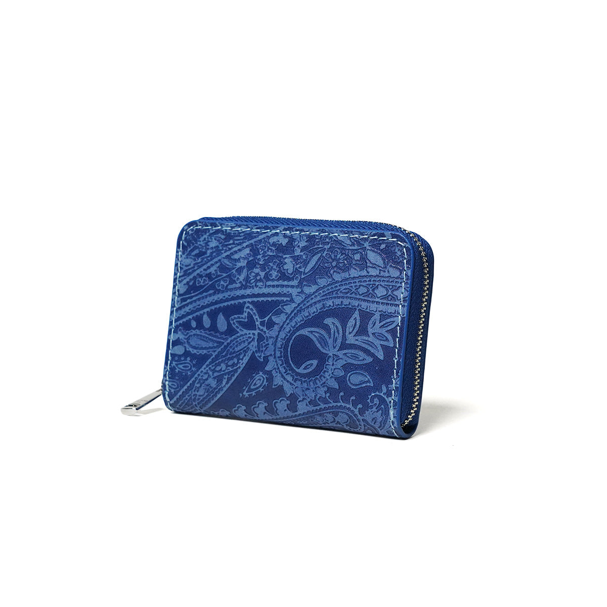Indigo dye x Paisley round zipper coin purse ZYS199