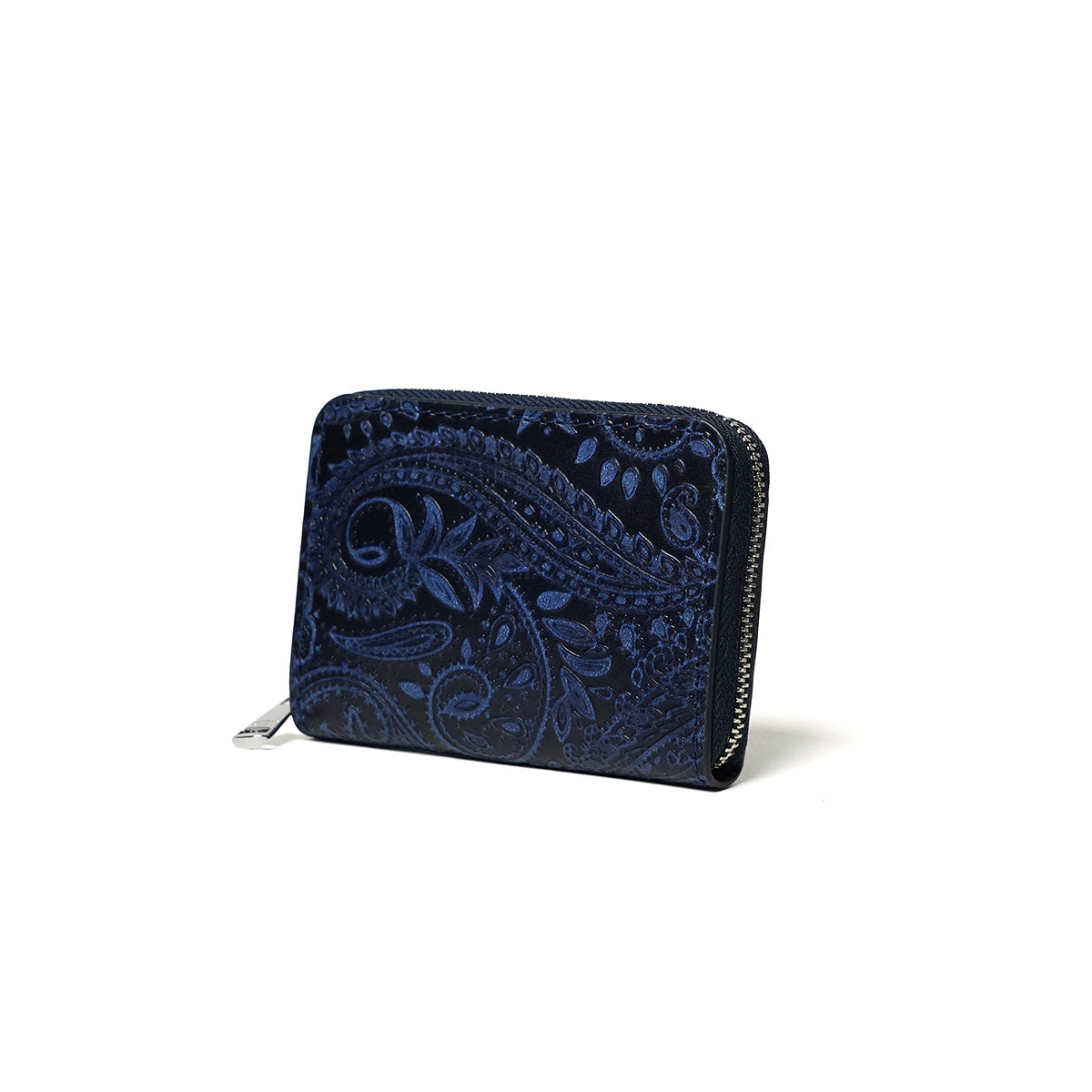 藍染め×ペイズリー ラウンドファスナー 小銭入れ ZYS199
