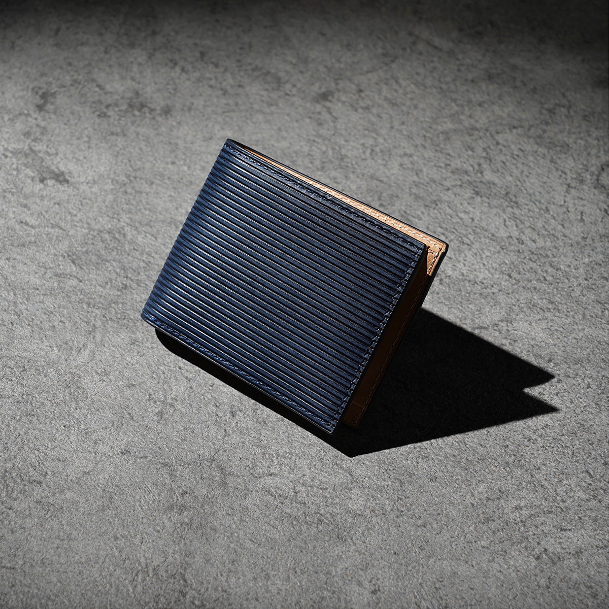 Indigo dyed x straight bifold wallet ZYS298