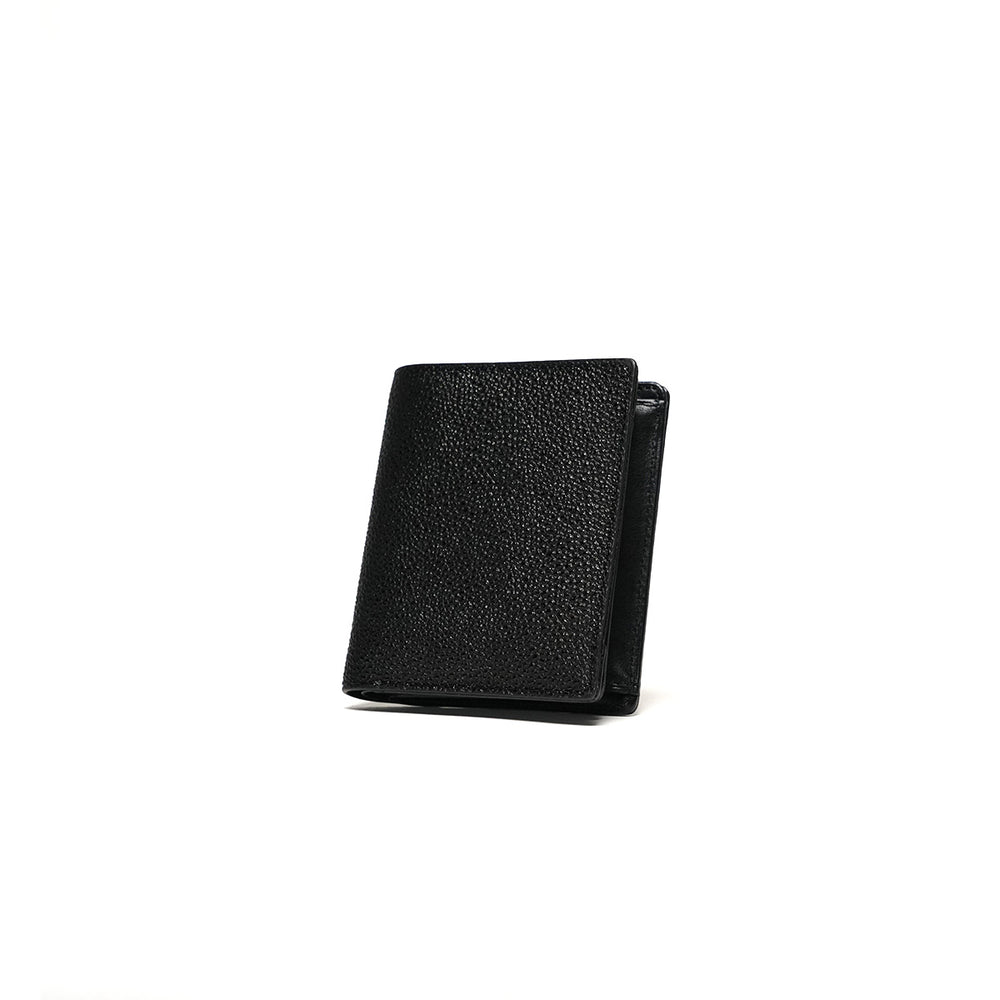 姫路 黒桟革 コンパクト財布 ZYS393