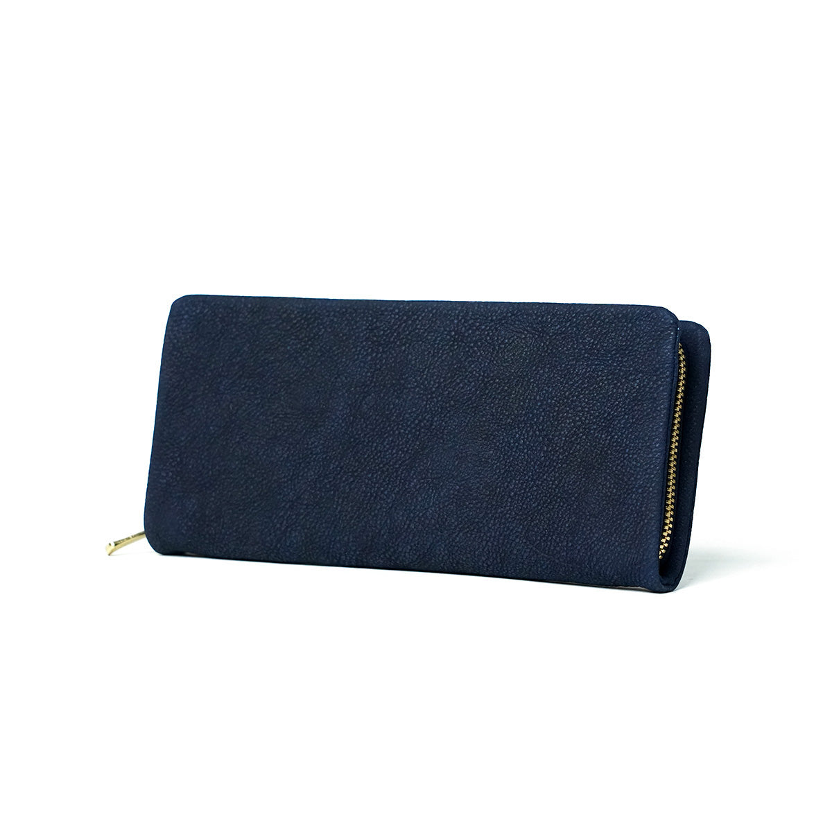 Indigo-dyed nubuck round zipper long wallet ZYS490